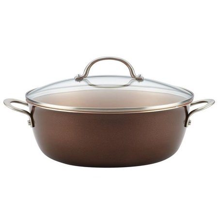 AYESHA CURRY Ayesha Curry 10130 Porcelain Enamel Nonstick One Pot Meal Stockpot; 7.5 qt. - Brown Sugar 10130